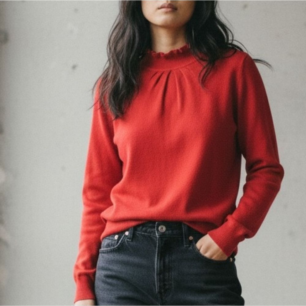 Wanko Strawberry Red Ruffle Collar Sweater